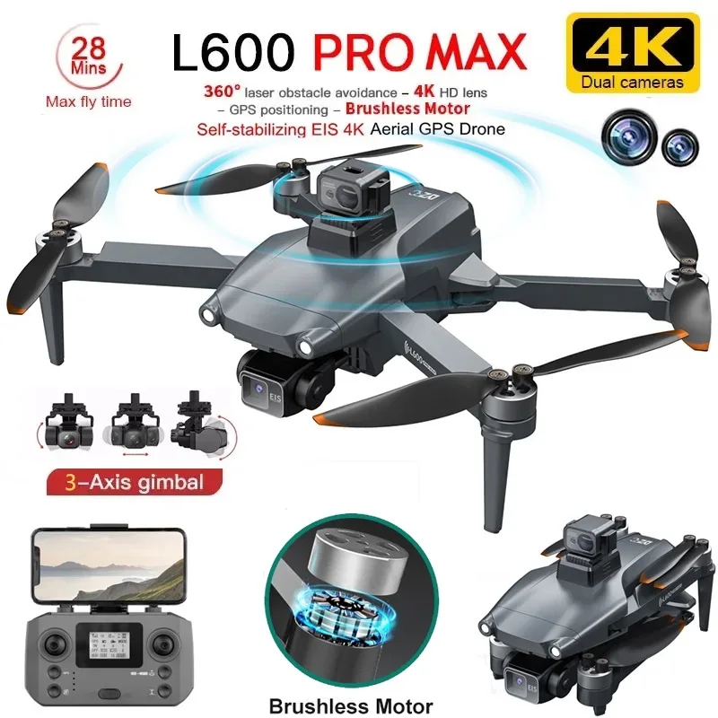 Drone Camera With Gimbal - L600 PRO MAX GPS Drone Profesjonalny